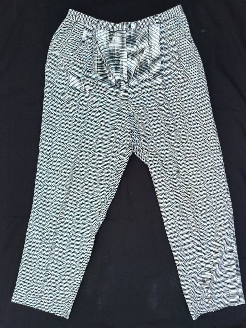 Marisa Christina Black White Houndstooth Dress Slacks Pants Women's Size 12 USA